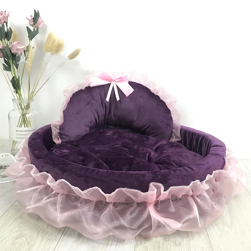 Lit Pour Chat Avec Volant De Tulle Et Nœud Pour Un Repos Stylé – Image 5