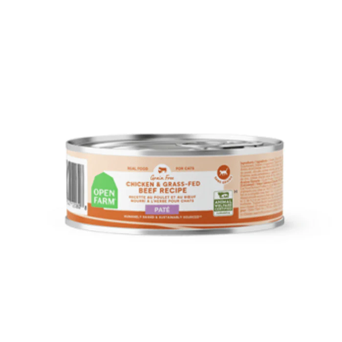 Nourriture humide pour chat - Pâté poulet & boeuf nourri à l'herbe 5.3oz